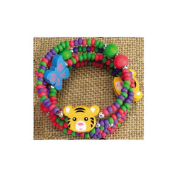 Wooden Wrap  Bracelet Tiger (Pack of 6)