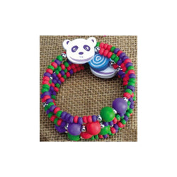 Wooden Wrap  Bracelet Panda (Pack of 6)