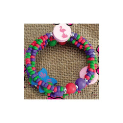 Wooden Wrap  Bracelet Flamingo (Pack of 6)