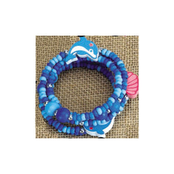 Wooden Wrap  Bracelet Dolphin (Pack of 6)