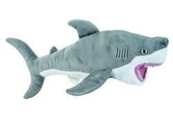 Great White Shark Stuffed Animal with teeth - 16"