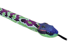 Green Purple Snake  Stuffed Animal - 54"