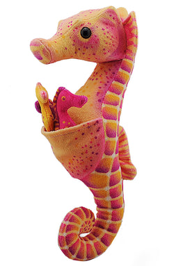 Sea Horse Dad with Babies Stuffed Animal - 13"