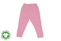 Girls Leggings -  Pink Stripe (Organic Cotton)