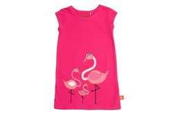 Flamingo Applique Dress - Pink (Organic Cotton)