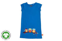 Owl Dress - Blue (Organic Cotton)