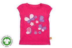 Girls Butterfly Top - Pink (Organic Cotton)