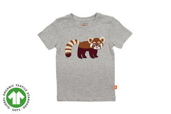 Red Panda Applique T-Shirt - Grey (Organic Cotton)